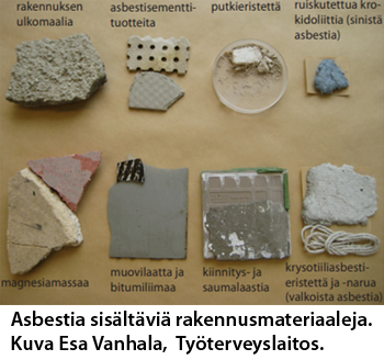 Asbestia sisältäviä rakennusmateriaaleja